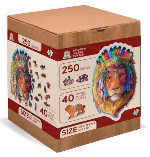 Dřevěné puzzle L, 250 dílků - Mystický lev