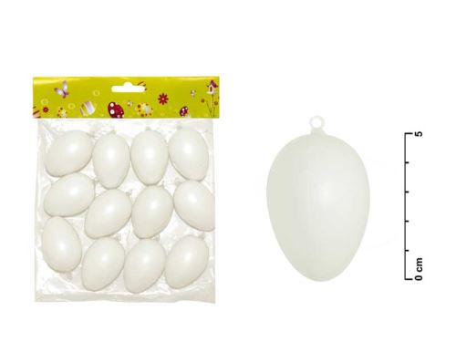 Velikonoční vajíčka plast 6cm/12ks bílé S32085