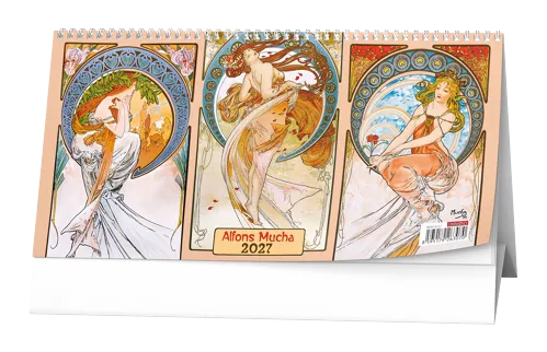 Stolní kalendář 2027 Baloušek čtrnáctidenní Alfons Mucha