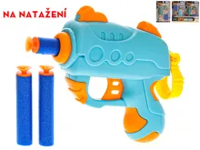 Pistole 10,5 cm na natažení se 3 pěnovými náboji a terčem - mix barev