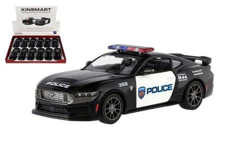 Auto Kinsmart Ford Mustang Dark Horse 2024 policie 1:38, 13 cm na zpětné natažení