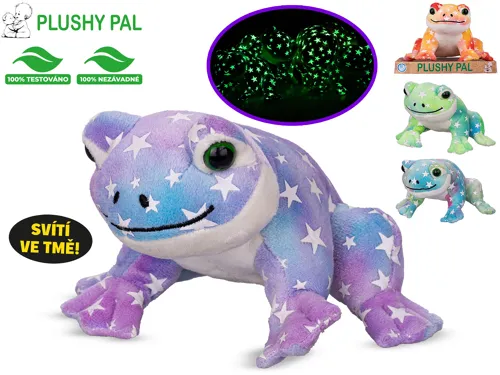 Plyšová žába Plushy Pal 12 cm svítící ve tmě - mix barev
