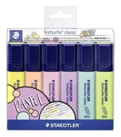 Zvýrazňovače STAEDTLER Textsurfer Classic Pastel, 6 různých barev, 1-5 mm Zvýrazňovače STAEDTLER Textsurfer Classic Pastel, 6 různých barev, 1-5 mm