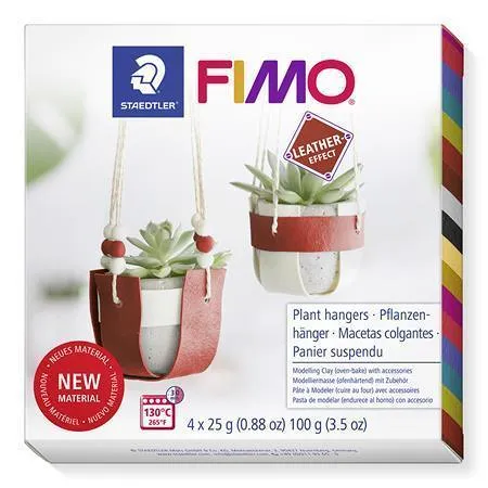 Modelovací hmota FIMO® leather-effect - Sada DIY KVĚTINÁČ na zavěšení