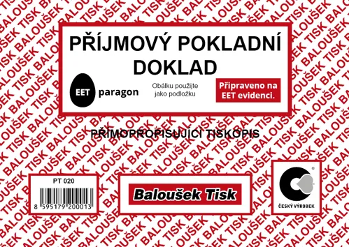 Příjmový pokladní doklad A6 - EET