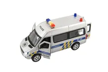 Auto policie záchranáři 15 cm na zpětné natažení se světlem a zvukem (2)