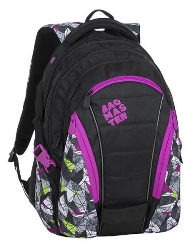 Bagmaster studentský batoh BAG 9 B Purple/Green/Black, 3 roky záruka