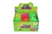 Antistresový mačkací chlupatý míček svítící 8 cm - mix barev (1)