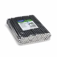 Slámka papírová černá JUMBO Ø8mm x 20cm [100 ks] (1)