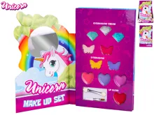 Unicorn make-up paletka se 4 očními stíny, 3 třpytkami na oči a 4 lesky na rty