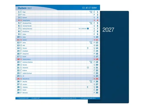 Měsíční diář 2027 MFP M101 PVC modrý