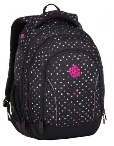 Bagmaster studentský batoh SUPERNOVA 8 C Black/Grey/Pink, 3 roky záruka