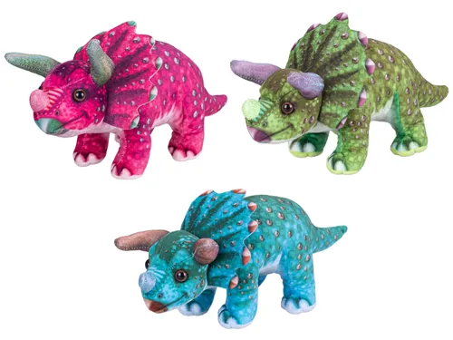 Plyšový triceratops stojící 30 cm - mix barev