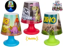 Lampička s motivy dinosaurů 11 cm se světlem na baterie - mix barev Lampička s motivy dinosaurů 11 cm se světlem na baterie - mix barev