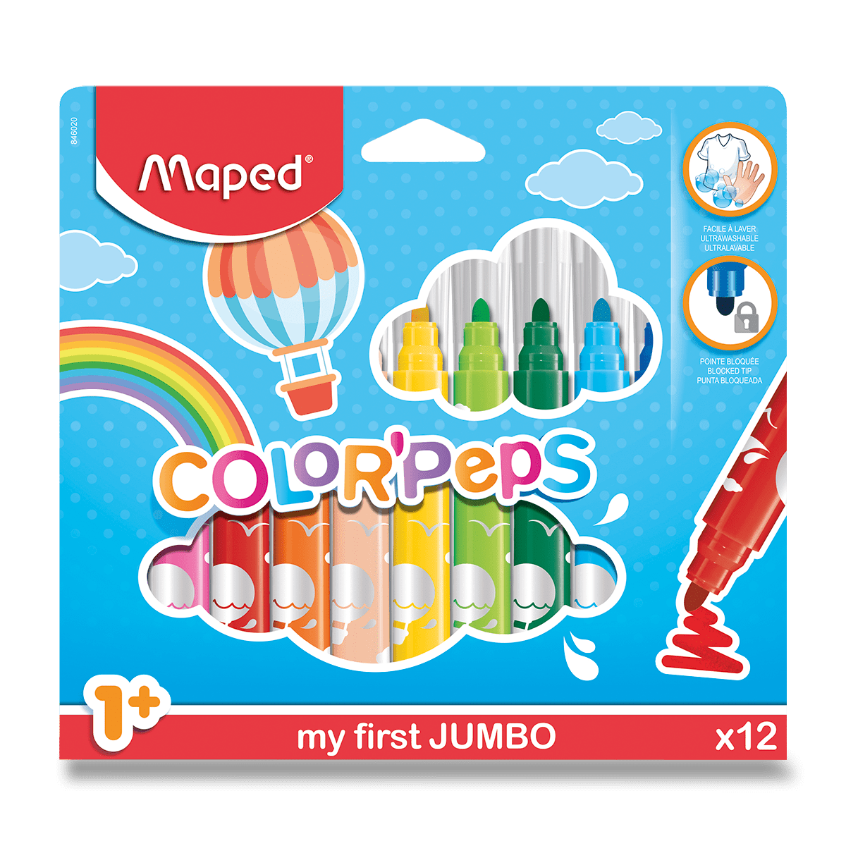 Levně Dětské fixy Maped Color´Peps Maxi - 12 barev