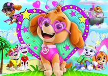 Puzzle Paw Patrol/Tlapková patrola třpytivé 100 dílků 48x34cm v krabici 33x23x4cm (2)