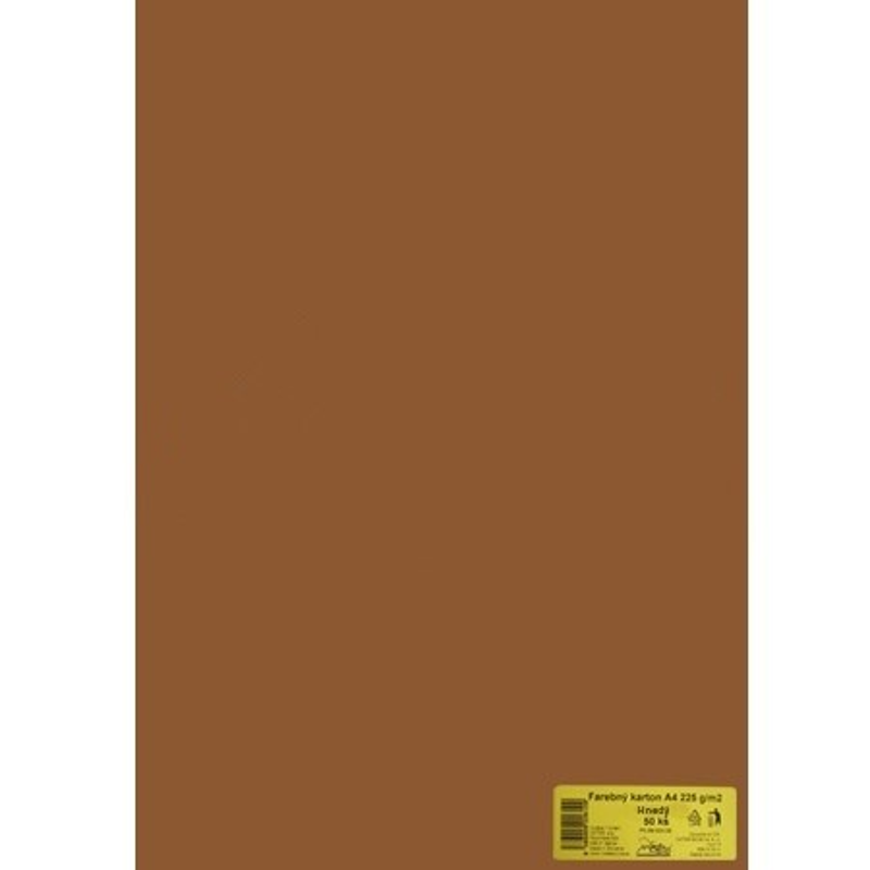 Levně Kreslící karton A4 barevný, 225g, 50 listů - hnědý