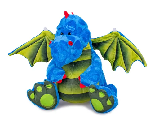 Plyšový drak sedící 23 cm - modrý