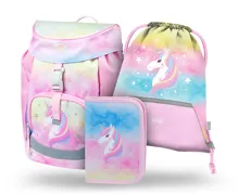 Školní batohový set 3-dílný Baagl Airy Rainbow Unicorn