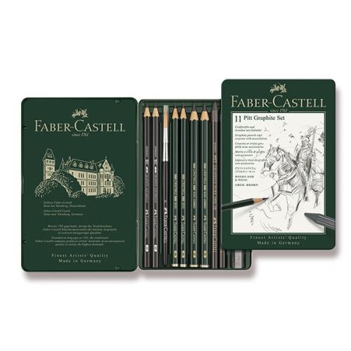 Sada grafitových tužek Faber-Castell Pitt Monochrome Graphite, 11 ks
