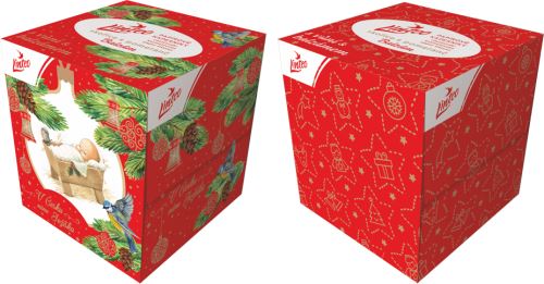 Papírové kapesníky vánoční 3-vrstvé Linteo BOX 60ks, BALZÁM & VÁNOČNÍ AROMA