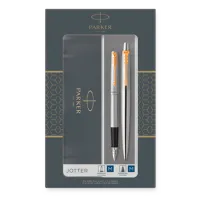 Parker Jotter Stainless Steel GT - plnící pero a propiska v dárkové sadě Parker Jotter Stainless Steel GT - plnící pero a propiska v dárkové sadě