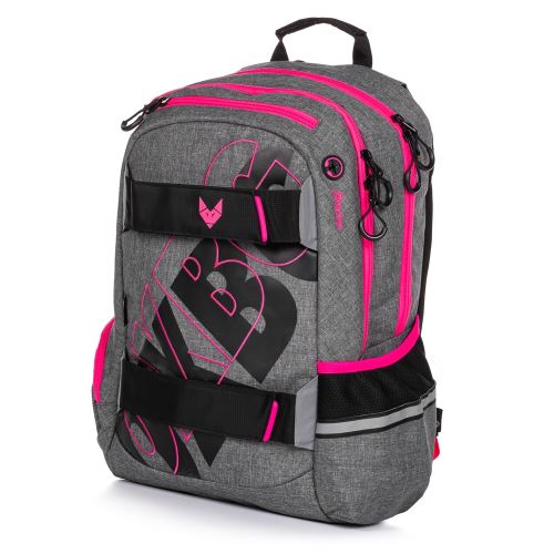 Studentský batoh KARTON P+P OXY Sport - GREY LINE pink