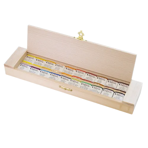Souprava akvarelových barev UMTON 20x2,6ml ve dřevěném penálku