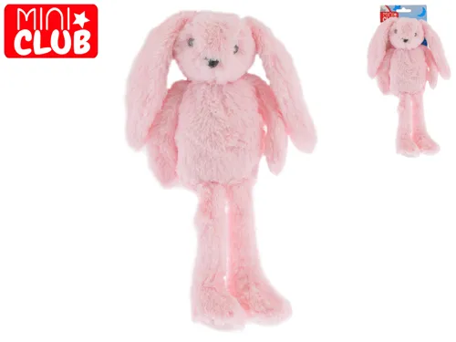 Plyšový zajíček Mini Club s dlouhýma nohama 37 cm - růžový