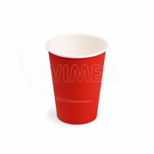 Papírový kelímek (FSC Mix) červený Ø74mm 240ml, 10 ks