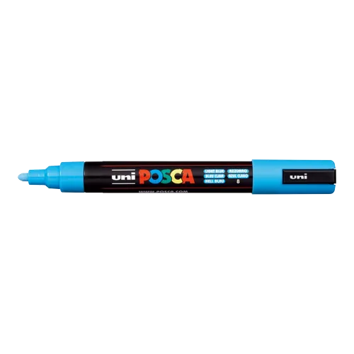 Dekorační popisovač Posca PC-5M, světle modrá (8), 1,8-2,5 mm