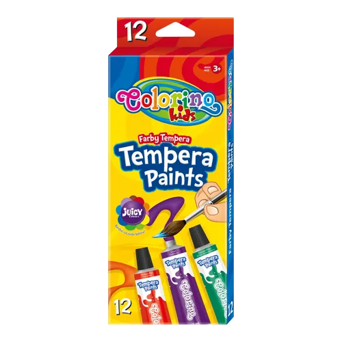 Temperové barvy Colorino 12ml v tubě - 12 barev
