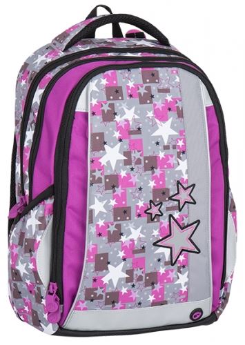 Bagmaster školní batoh MERCURY 7 A Pink/Grey + gumovací pero Pilot Frixion + 3 roky záruka