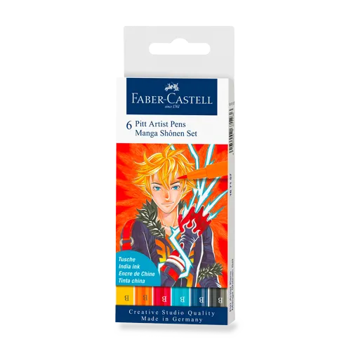 Sada uměleckých popisovačů Faber-Castell Pitt Artist Pen Manga 6ks - Shonen set
