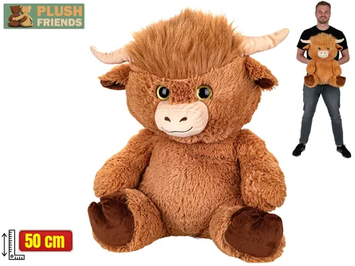 Plyšová kráva náhorní skot Plush Friends sedící 50 cm