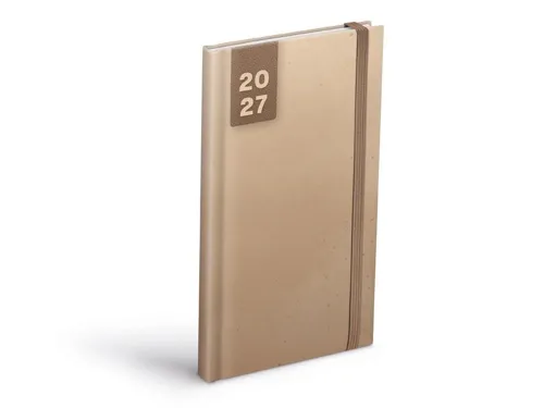 Týdenní diář 2027 MFP 90x170mm T806 Lamino s gumkou minimalistický přírodní
