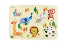 Vkládačka/Puzzle deskové obrysové zoo dřevo 30x21cm ve fólii 18m+ (2)