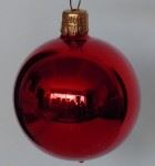 Vánoční skleněné koule 3cm, hladké červené, lesk, bez dekoru, 12ks
