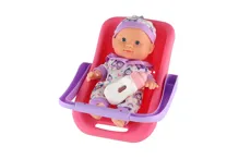 Panenka miminko pevné tělo v autosedačce s lahvičkou 22 cm - mix barev (6)
