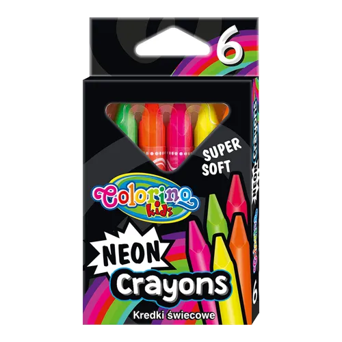 Voskovky trojhranné Colorino Neon, extra měkké, 6 barev