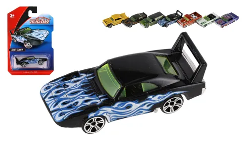 Auto kovové 1:64, 8 cm na volný chod na kartě - mix barev