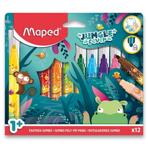 Fixy Maped Jumbo Jungle Fever - 12 barev