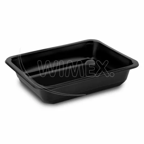 Menu mísa (PP) nedělená černá 227 x 178 x 50 mm 1400 ml, 50 ks