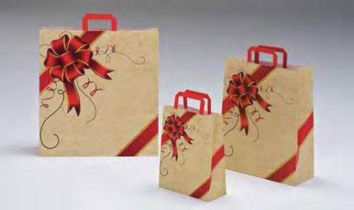 Vánoční dárková taška L, 22x29cm - Mašle