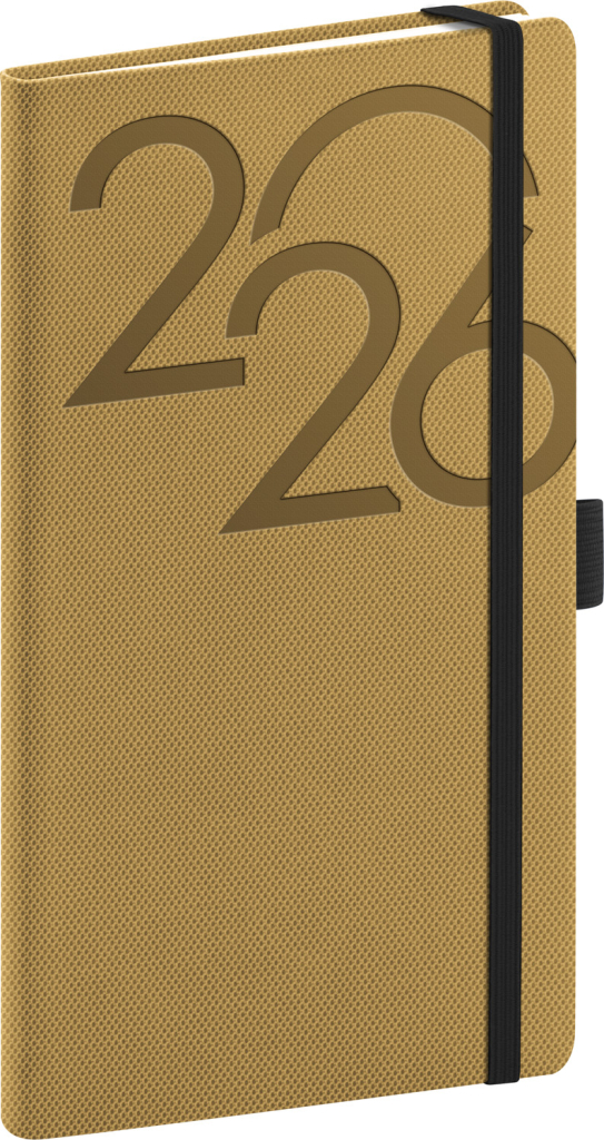 Levně Týdenní diář 2026 NOTIQUE kapesní - Ajax zlatý, 9 x 15,5 cm