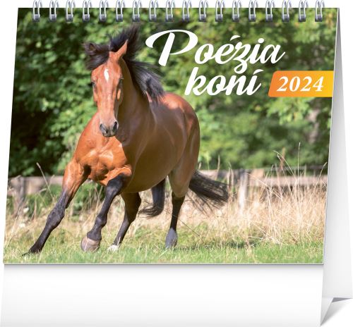 Stolový kalendár Presco Group - Poézia koní 2024, 16,5 × 13 cm