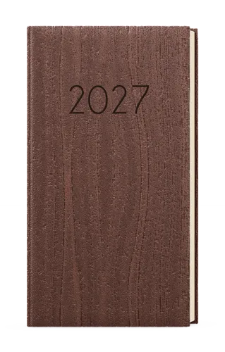 Týdenní diář 2027 Baloušek Jakub Wood kapesní hnědá