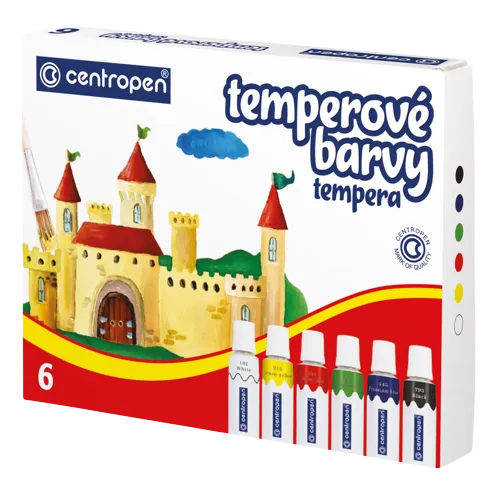 Temperové barvy 6 barev 12ml Centropen 9550