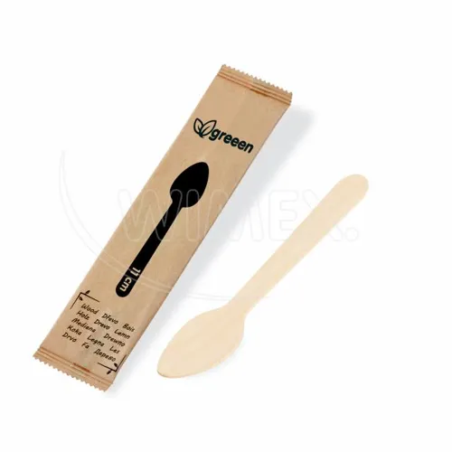 Kávová lžička dřevěná 11cm, jednotlivě balená, 100 ks