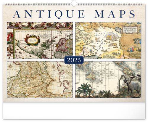 Nástěnný kalendář 2025 Presco Group - Staré mapy, 48 × 33 cm
